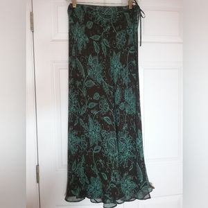 Ann Taylor Silk Skirt Maxi Floral Size 6